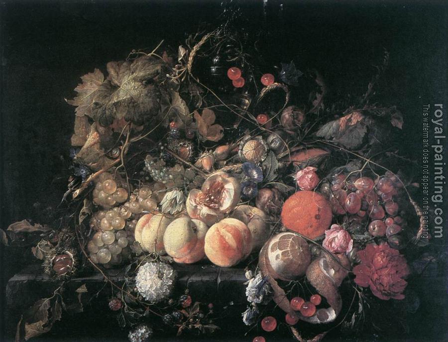 Cornelis De Heem : Still-Life with Flowers and Fruit